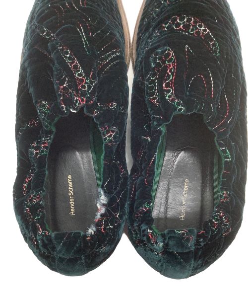 HENDER SCHEME（エンダースキーマ）HENDER SCHEME (エンダースキーマ) ベルベットスリッポン ブラック サイズ:26cmの古着・服飾アイテム