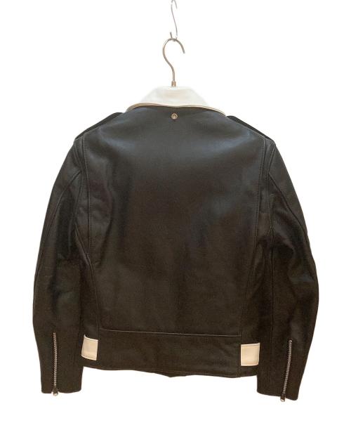 Schott（ショット）Schott (ショット) ライダースジャケット ブラック×ホワイト サイズ:36の古着・服飾アイテム