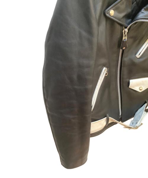 Schott（ショット）Schott (ショット) ライダースジャケット ブラック×ホワイト サイズ:36の古着・服飾アイテム