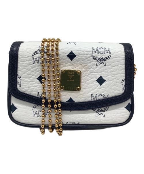 MCM（エムシーエム）MCM (エムシーエム) チェーンショルダーバッグ ホワイトの古着・服飾アイテム