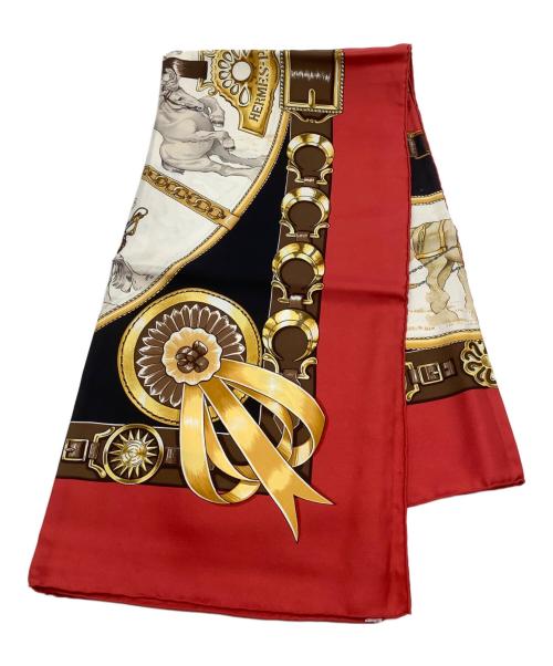 HERMES（エルメス）HERMES (エルメス) シルクスカーフ レッドの古着・服飾アイテム