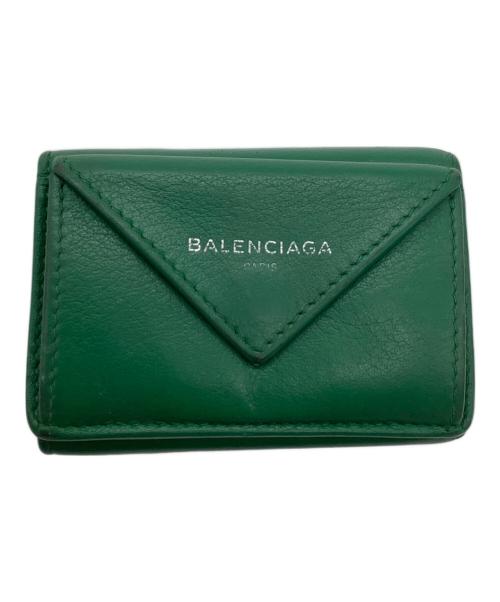 BALENCIAGA（バレンシアガ）BALENCIAGA (バレンシアガ) 3つ折り財布 グリーンの古着・服飾アイテム
