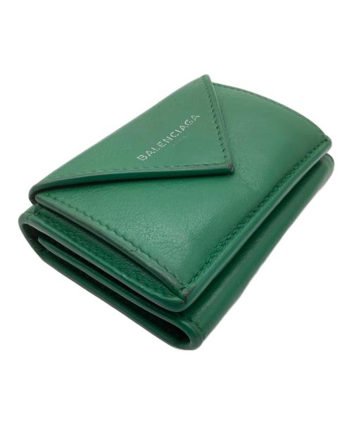BALENCIAGA（バレンシアガ）BALENCIAGA (バレンシアガ) 3つ折り財布 グリーンの古着・服飾アイテム