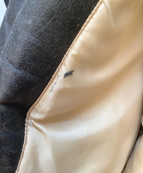 YELLOW CORN（イエローコーン）YELLOW CORN (イエローコーン) レザージャケット ブラック×ベージュ サイズ:Lの古着・服飾アイテム