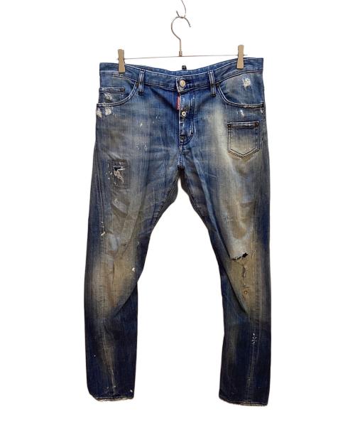 DSQUARED2（ディースクエアード）DSQUARED2 (ディースクエアード) ダメージデニムパンツ ブルー サイズ:46の古着・服飾アイテム