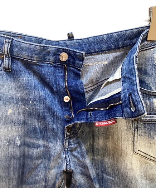 DSQUARED2（ディースクエアード）DSQUARED2 (ディースクエアード) ダメージデニムパンツ ブルー サイズ:46の古着・服飾アイテム