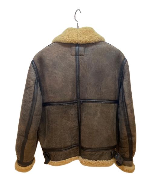 Schott（ショット）Schott (ショット) ムートンフライトジャケット ブラウン×ベージュ サイズ:40の古着・服飾アイテム