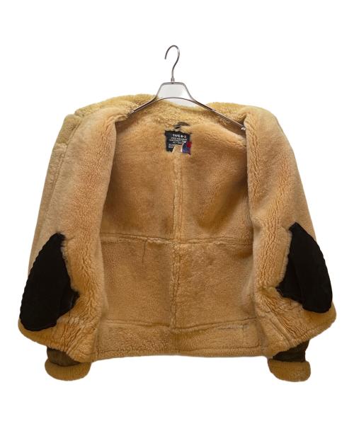 Schott（ショット）Schott (ショット) ムートンフライトジャケット ブラウン×ベージュ サイズ:40の古着・服飾アイテム