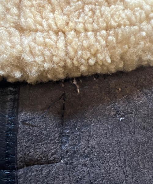 Schott（ショット）Schott (ショット) ムートンフライトジャケット ブラウン×ベージュ サイズ:40の古着・服飾アイテム