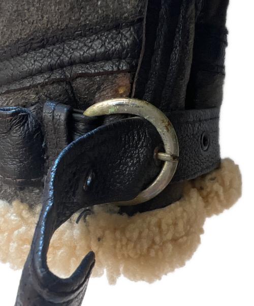 Schott（ショット）Schott (ショット) ムートンフライトジャケット ブラウン×ベージュ サイズ:40の古着・服飾アイテム