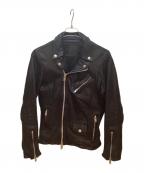 black by VANQUISHブラック バイ バンキッシュ）の古着「ダブルライダースジャケット」｜ブラック