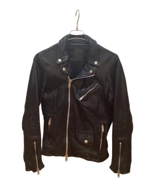black by VANQUISH（ブラック バイ バンキッシュ）black by VANQUISH (ブラック バイ バンキッシュ) ダブルライダースジャケット ブラック サイズ:Mの古着・服飾アイテム