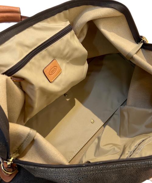 Bric's（ブリックス）Bric's (ブリックス) ボストンバッグ グレー×ブラウンの古着・服飾アイテム