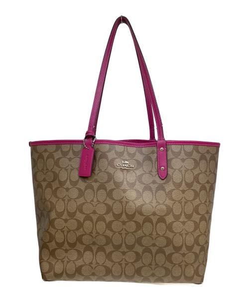COACH（コーチ）COACH (コーチ) トートバッグ ピンクベージュの古着・服飾アイテム