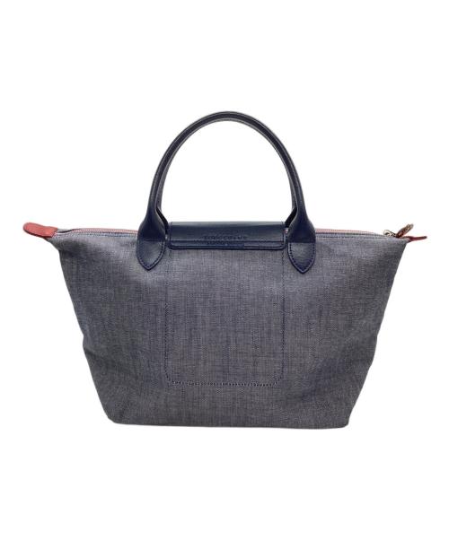 LONGCHAMP（ロンシャン）LONGCHAMP (ロンシャン) デニムハンドバッグ ネイビー×ブルーの古着・服飾アイテム
