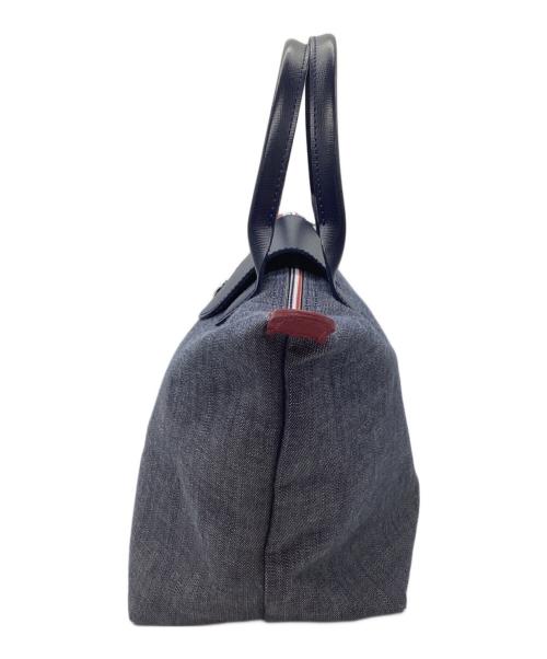LONGCHAMP（ロンシャン）LONGCHAMP (ロンシャン) デニムハンドバッグ ネイビー×ブルーの古着・服飾アイテム