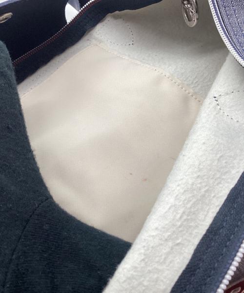 LONGCHAMP（ロンシャン）LONGCHAMP (ロンシャン) デニムハンドバッグ ネイビー×ブルーの古着・服飾アイテム