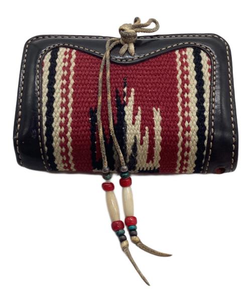 CENTINELA（センチネラ）CENTINELA (センチネラ) 2つ折り財布 レッド×ブラウンの古着・服飾アイテム