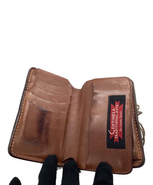 CENTINELA（センチネラ）CENTINELA (センチネラ) 2つ折り財布 レッド×ブラウンの古着・服飾アイテム