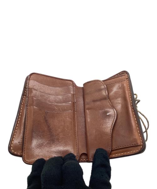 CENTINELA（センチネラ）CENTINELA (センチネラ) 2つ折り財布 レッド×ブラウンの古着・服飾アイテム