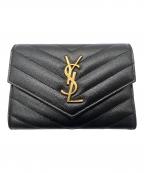 Saint Laurent Parisサンローランパリ）の古着「3つ折り財布」｜ブラック