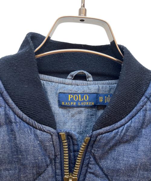 POLO RALPH LAUREN（ポロ・ラルフローレン）POLO RALPH LAUREN (ポロ・ラルフローレン) デニムMA-1ジャケット インディゴ サイズ:XSの古着・服飾アイテム