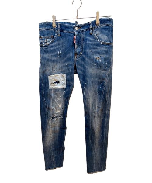 DSQUARED2（ディースクエアード）DSQUARED2 (ディースクエアード) ダメージデニムパンツ インディゴ サイズ:46の古着・服飾アイテム