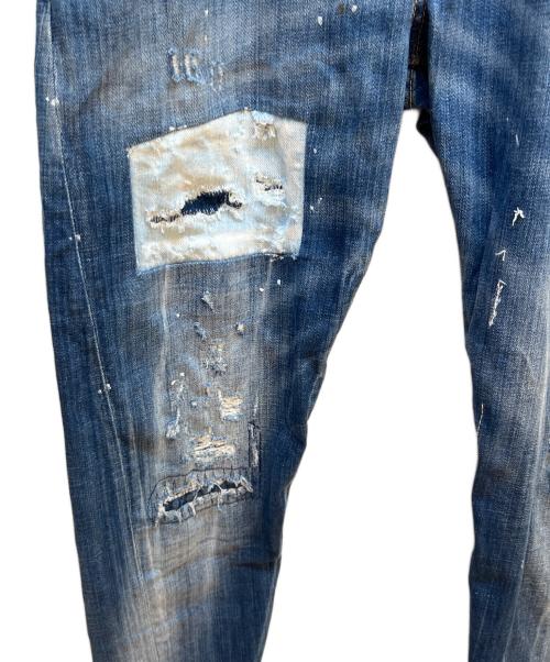 DSQUARED2（ディースクエアード）DSQUARED2 (ディースクエアード) ダメージデニムパンツ インディゴ サイズ:46の古着・服飾アイテム