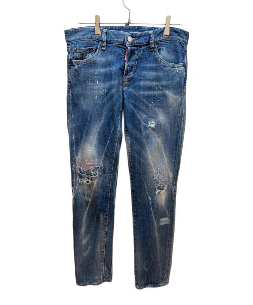 DSQUARED2（ディースクエアード）DSQUARED2 (ディースクエアード) ダメージデニムパンツ インディゴ サイズ:44の古着・服飾アイテム
