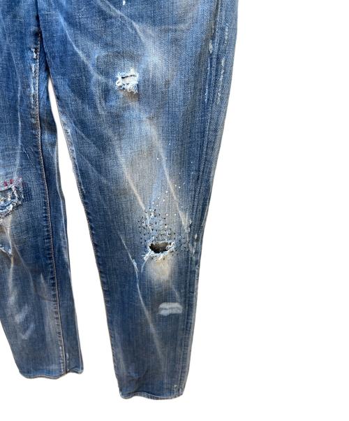 DSQUARED2（ディースクエアード）DSQUARED2 (ディースクエアード) ダメージデニムパンツ インディゴ サイズ:44の古着・服飾アイテム