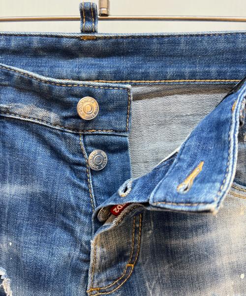 DSQUARED2（ディースクエアード）DSQUARED2 (ディースクエアード) ダメージデニムパンツ インディゴ サイズ:44の古着・服飾アイテム