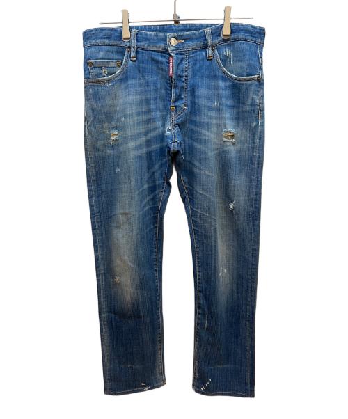 DSQUARED2（ディースクエアード）DSQUARED2 (ディースクエアード) ダメージデニムパンツ インディゴ サイズ:46の古着・服飾アイテム