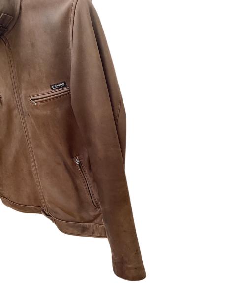 BURBERRY BLACK LABEL（バーバリーブラックレーベル）BURBERRY BLACK LABEL (バーバリーブラックレーベル) 襟ファーレザージャケット ブラウン サイズ:Lの古着・服飾アイテム