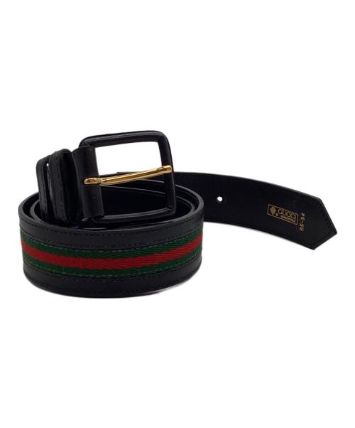 GUCCI（グッチ）GUCCI (グッチ) ベルト ブラック×レッドの古着・服飾アイテム