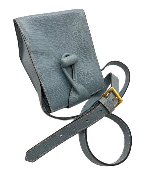 LOEWE（ロエベ）LOEWE (ロエベ) ターンロックショルダーポーチ ライトブルーの古着・服飾アイテム