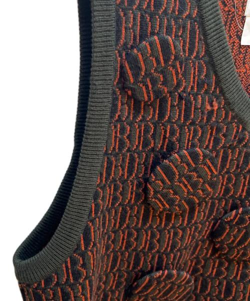 doublet（ダブレット）doublet (ダブレット) ニットベスト カーキ×オレンジ サイズ:Mの古着・服飾アイテム