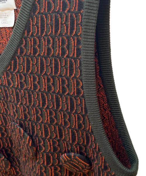 doublet（ダブレット）doublet (ダブレット) ニットベスト カーキ×オレンジ サイズ:Mの古着・服飾アイテム