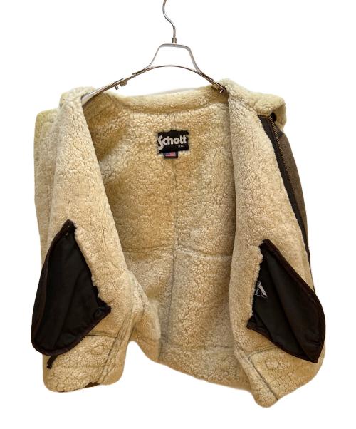 Schott（ショット）Schott (ショット) ムートンジャケット ベージュ サイズ:Lの古着・服飾アイテム