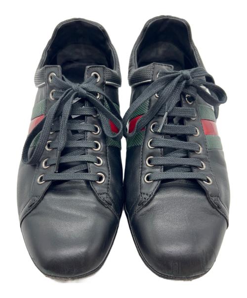 GUCCI（グッチ）GUCCI (グッチ) ドライビングシューズ ブラック×グリーン サイズ:25.5cmの古着・服飾アイテム