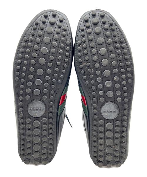 GUCCI（グッチ）GUCCI (グッチ) ドライビングシューズ ブラック×グリーン サイズ:25.5cmの古着・服飾アイテム