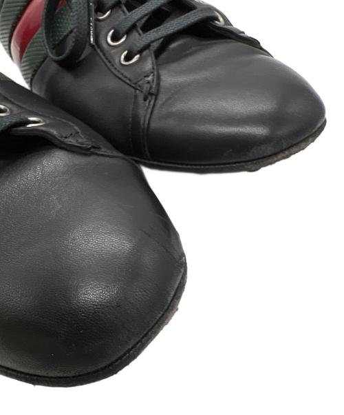 GUCCI（グッチ）GUCCI (グッチ) ドライビングシューズ ブラック×グリーン サイズ:25.5cmの古着・服飾アイテム