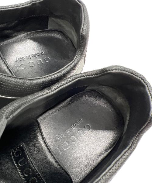 GUCCI（グッチ）GUCCI (グッチ) ドライビングシューズ ブラック×グリーン サイズ:25.5cmの古着・服飾アイテム