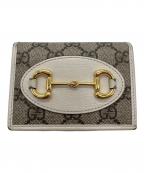 GUCCIグッチ）の古着「コンパクトウォレット」｜グレー×ホワイト