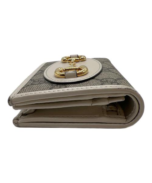 GUCCI（グッチ）GUCCI (グッチ) コンパクトウォレット グレー×ホワイトの古着・服飾アイテム