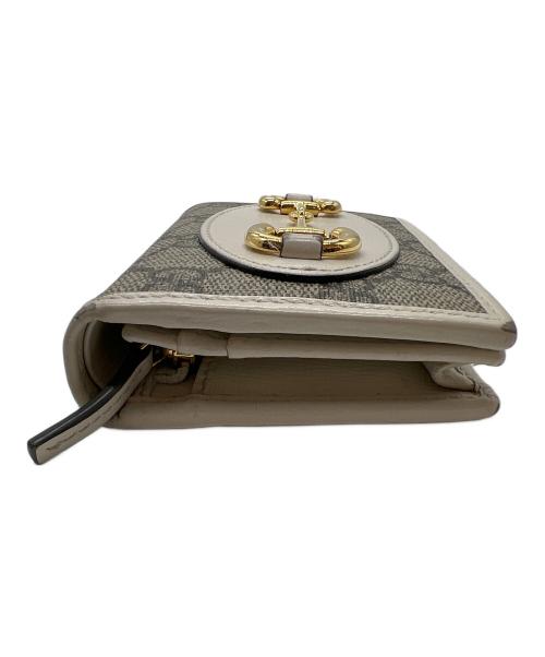 GUCCI（グッチ）GUCCI (グッチ) コンパクトウォレット グレー×ホワイトの古着・服飾アイテム