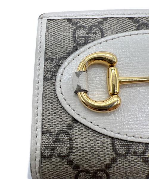 GUCCI（グッチ）GUCCI (グッチ) コンパクトウォレット グレー×ホワイトの古着・服飾アイテム