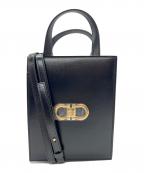 Salvatore Ferragamoサルヴァトーレ フェラガモ）の古着「2WAYショルダーバッグ/G.FLAT NS」｜ブラック×レッド