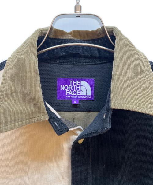THE NORTHFACE PURPLELABEL（ザ・ノースフェイス パープルレーベル）THE NORTHFACE PURPLELABEL (ザ・ノースフェイス パープルレーベル) オーガニック コットン コーデュロイ ビッグ シャツ ブラック×カーキ サイズ:Sの古着・服飾アイテム
