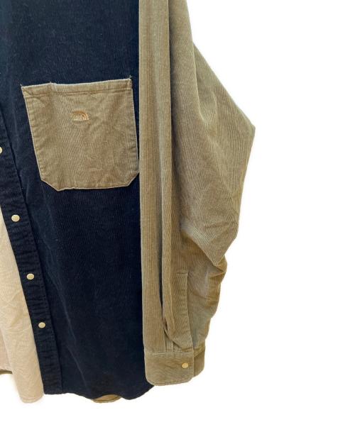 THE NORTHFACE PURPLELABEL（ザ・ノースフェイス パープルレーベル）THE NORTHFACE PURPLELABEL (ザ・ノースフェイス パープルレーベル) オーガニック コットン コーデュロイ ビッグ シャツ ブラック×カーキ サイズ:Sの古着・服飾アイテム