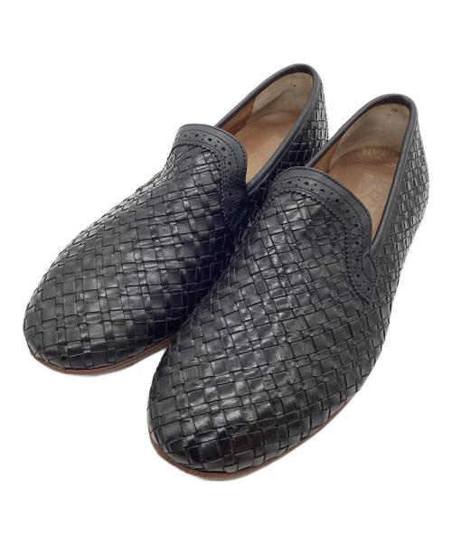 Salvatore Ferragamo（サルヴァトーレ フェラガモ）Salvatore Ferragamo (サルヴァトーレ フェラガモ) 編み込みレザーシューズ ブラック サイズ:9の古着・服飾アイテム